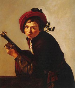 Young Man Playing the Lute
