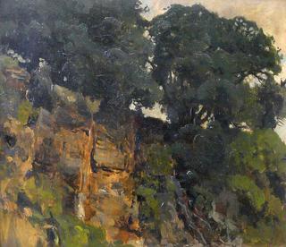 Oaks on a Rocky Ridge (Eichen auf Felsenkamm)