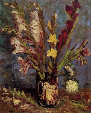 Vase with Gladioli and China Asters