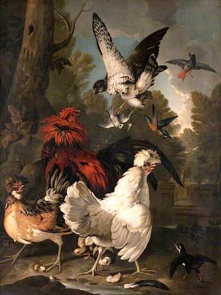 A Falcon Attacking Poultry