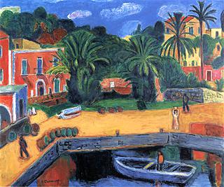 Harbor with Palm Trees
