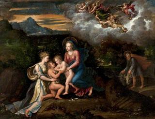 Virgin and Child in a Landscape with John the Baptist and Saint Catherine of Alexandria