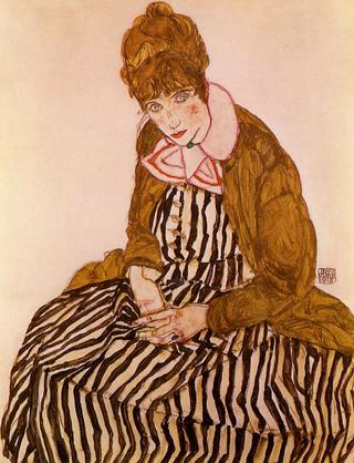 Edith with Striped Dress, Sitting