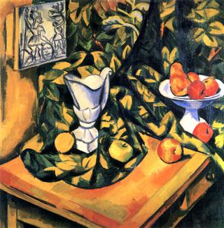 Still Life with Fruit, Pitcher and Tile