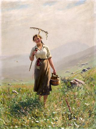 A Young Woman in the Meadow