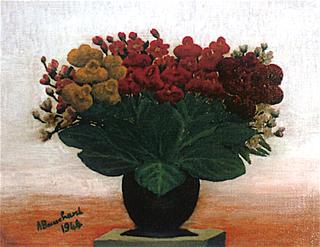 Flowers in a Black Vase