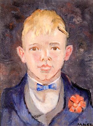 Blond Boy with Red Flower