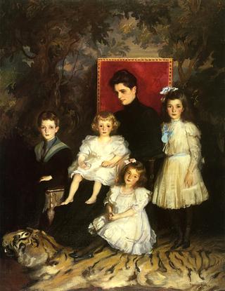 Mrs. Horatio Nelson Slater and Her Children