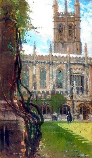 Magdalen College, Oxford, from the Cloisters