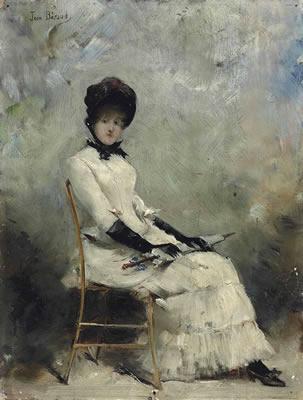 Woman Sitting with Umbrella