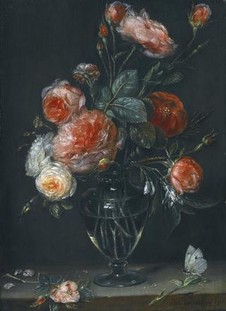 A Still Life of Roses in a Glass