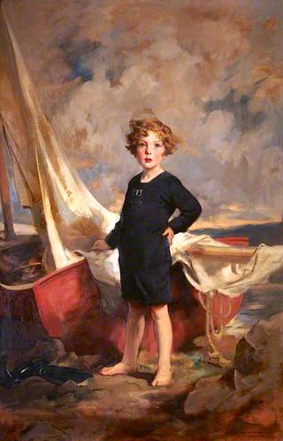 Lady Mairi Stewart, Later Lady Mairi Bury, as a Little Girl, with a Boat