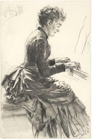 Woman Playing the Piano, Study for 'Matinée'