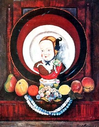 Still life with porcelain doll