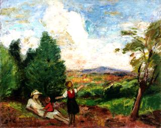 Mother and Child in a Landscape