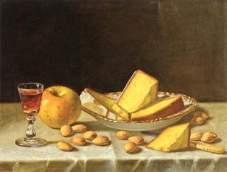 Still Life with Apple, Cake and Nuts