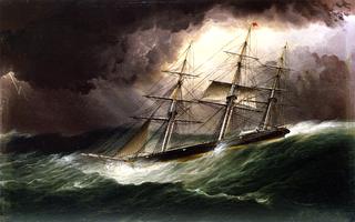 Schooner in Stormy Seas