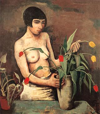 Girl with Tulips