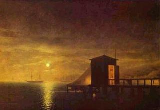 Moonlit Night. A Bathing Hut in Feodosia.