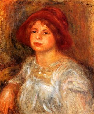 Young Girl Wearing a Red Hat