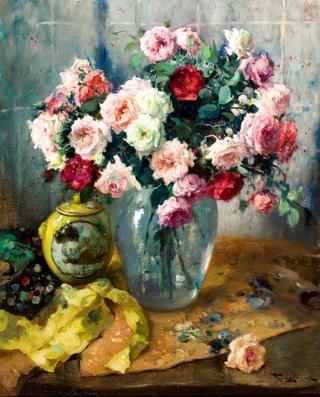 Still Life with Roses and Porcelain