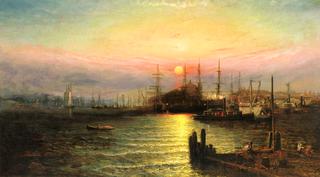 East River Scene, Brooklyn, N.Y.