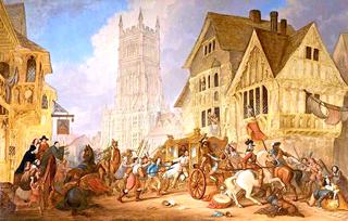 The Attack on Lord Chandos' Coach, Cirencester Market Place, Gloucestershire, August 1642