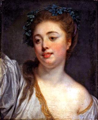 A Young Girl Wearing a Laurel Crown
