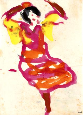 Dancer, Dress Red, Orange and Yellow
