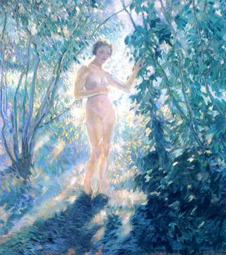 Nude in a Sunlit Forest