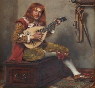 Cavalier Playing a Mandolin