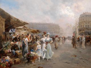 The flower market in Paris