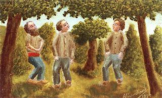 Three Peasants in Blue Trousers