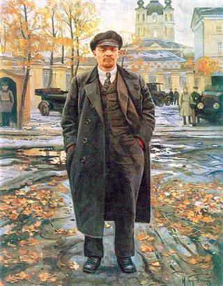 Vladimir Lenin near Smolny