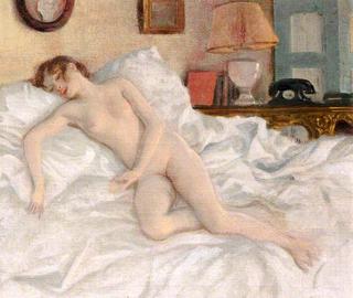 卡罗琳·佩吉女士的裸体床上习作