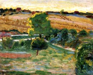 Landscape with Green Trees