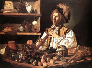 Interior with a Young Man Holding a Recorder