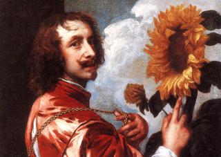 Self-portrait with a Sunflower