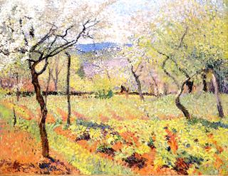 Gardener in His Flowering Orchard