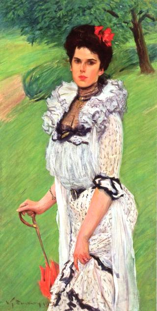 The White Dress: Portrait of a Young Woman in a Park