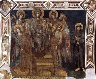 圣母玛利亚与圣弗朗西斯和四位天使一起登基