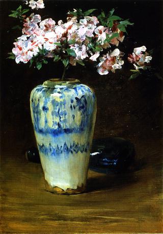 Pink Azalea in a Chinese Vase