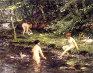 Bathing in the little Lake in the Wood
