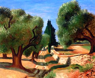 Road among the Olive Trees in Provence