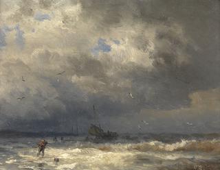 Fisherboat at Stormy Sea