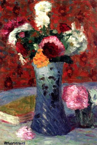 Bouquet in a Blue Vase