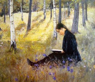 Girl Reading in a Landscape