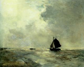 Sailing Boat In Choppy Seas