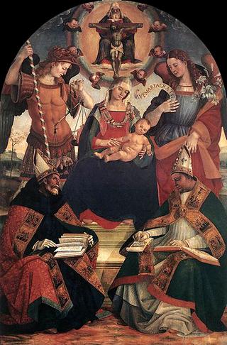 三位一体圣母和两个圣徒