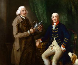 威廉·安妮·霍利斯向托马斯·克拉特巴克赠送杯子的肖像